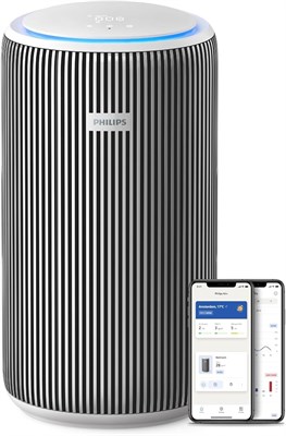 PHILIPS Smart Air Purifier AC3220/60 — портативный интеллектуальный очиститель воздуха для помещений площадью до 135 м2 с отображением индекса качества воздуха (AQI) в реальном времени | Обслуживает помещения площадью до 600 кв. футов (520 м3/ч) | (Серебр 1000037722