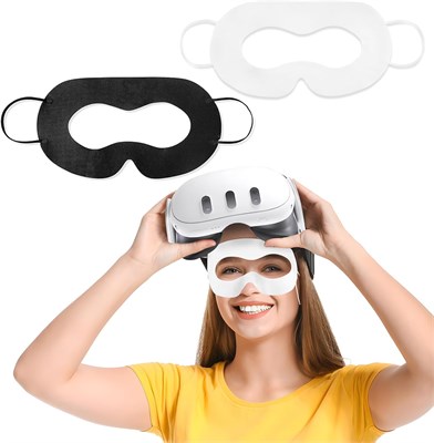 Набор из 100 одноразовых защитных лицевых масок для VR-гарнитур, влагозащитные маски для Meta Quest 3, Quest 2 и Apple Vision Pro, лицевые интерфейсные накладки черного и белого цвета, необходимые для чистой и комфортной игры в VR с доставкой по Душанбе, 1000040415