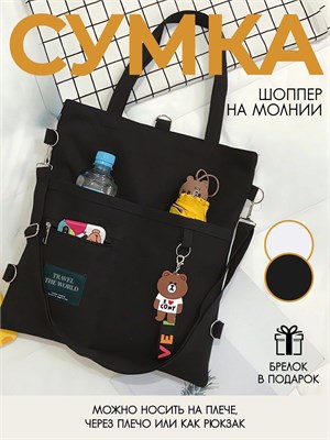 Женская сумка-шоппер на плече с застежкой-молнией, спортивный рюкзак для школы, шопер 1000041868