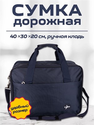 Синяя сумка для переноски в самолет размером 40*30*20 сантиметров 1000042263