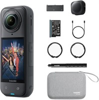 Комплект Insta360 X5 Essentials Bundle - водонепроницаемая экшн-камера 8K 360°, превосходная съемка в условиях низкой освещенности, эффект невидимой селфи-палки, прочный и сменный объектив, 3 часа работы от батареи 1000030049