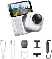 Insta360 GO Ultra Creator Bundle Arctic White - миниатюрная 4K-камера, легкая и портативная, превосходное качество съемки при слабом освещении, возможность крепления в любом месте, стабилизация FlowState, время работы от батареи 200 минут 1000030056