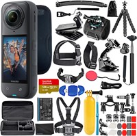 Комплект Insta360 X5 от Bundle It Better: водонепроницаемая экшн-камера 8K 360° + набор аксессуаров 50-в-1 + карта памяти 128 ГБ + многое другое 1000030065