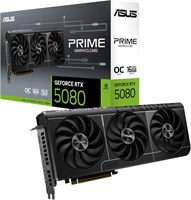 Видеокарта ASUS Prime GeForce RTX 5080 OC Edition с 16GB памяти GDDR7 для игр (Nvidia GeForce RTX5080, поддержка SFF, два переключаемых BIOS, интерфейс PCIe 5.0, выходы: 1x HDMI 2.1b, 3x DisplayPort 2.1a, модель PRIME-RTX5080-O16G) 1000030654