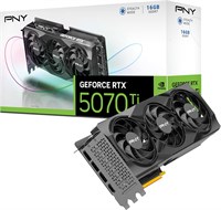 PNY GEFORCE RTX™ 5070 Ti 16GB - видеокарта с тремя вентиляторами и возможностью использования технологии DLSS4 1000030662