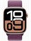 Apple Watch Series 10 в корпусе из алюминия цвета Rose Gold с диагональю 42 мм, оснащенный GPS, и ремешком Plum Sport Loop в стандартном размере. 1000026778