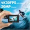 Экшн-камера AKASO EK7000 4K30FPS 20MP с картой памяти microSDXC 64 ГБ, комплект аксессуаров, подводная камера, водонепроницаемость 98 футов, электронная стабилизация изображения (EIS), дистанционное управление по Wi-Fi, 4-кратный зум, широкоугольный объек 1000030127