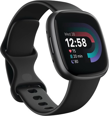 Умные часы Fitbit Versa 4 для фитнеса с функцией ежедневной готовности, GPS, круглосуточной пульсацией 7 дней в неделю, более 40 режимами тренировок, отслеживанием сна и многим другим, черный/графитовый цвет, один размер (в комплект входят ремешки S и L), 1000115 - фото 494135