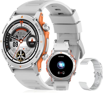 Умные часы PEJE ZW13-AMD — 1,43 дюйма AMOLED, умные часы для мужчин, мусульманские молитвенные оповещения, SpO2/пульсометр/монитор сна, более 120 спортивных режимов, водонепроницаемость IP68, вызовы по Bluetooth + дополнительный ремешок, iOS/Android. (Сер 1000131 - фото 494215