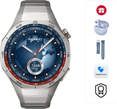 Умные часы HUAWEI WATCH GT5 Pro, 46 ??мм, острый дизайн, время автономной работы до 14 дней, спортивные часы профессионального уровня, совместимость с iOS и Android, 3 месяца HUAWEI Care+, титан + подарки 1000164 - фото 494375
