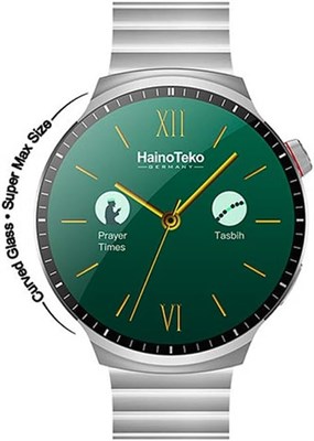 Haino Teko Germany RW50 Super Max Size Круглая форма с изогнутым AMOLED-дисплеем Умные часы с 3 парами ремешков для мужчин и мальчиков (серебро) 1000194 - фото 494517
