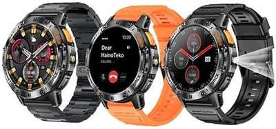 HainoTeko Haino Teko-6 Водонепроницаемые умные часы с AMOLED-дисплеем, 3 пары ремешков и встроенным фонариком, предназначенные для мужчин и мальчиков 1000202 - фото 494557
