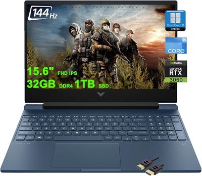 HP Victus 15 Gaming Laptop | 15.6" FHD IPS Anti-Glare 144Hz | Intel 8-core i5-12450H (>i7-11800H) | 32GB DDR4 1TB SSD | GeForce RTX 3050 | Backlit Win11Pro w/DLCA Accessory (UPGRADE) 1001086 - фото 495896