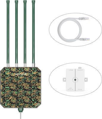 WAVLINK AX3000 Открытый удлинитель Wi-Fi 6 большого радиуса действия, Наружная беспроводная точка доступа Wi-Fi 6, поддержка активного PoE, антенны 4x8 дБи, решение для наружного Wi-Fi, IP67, до 128 устройств для фермы, двора, автофургона, кемпинга, парка 1003239 - фото 497905