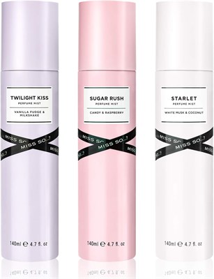 ТАК…? Miss So Womens Twightlight Kiss, Sugar Rush, смешанный набор парфюмерных туманов Starlet, 140 мл (3 шт. в упаковке) 1004444 - фото 500429