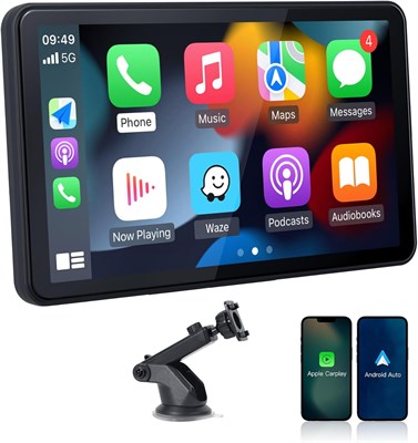 CARabc 7-дюймовый беспроводной CarPlay и беспроводной Android Auto с сенсорным экраном Автомобильная магнитола — портативный адаптер для монтажа и обслуживания с GPS-навигацией, зеркальной связью, голосовым управлением HD FM 2286643344 - фото 500846
