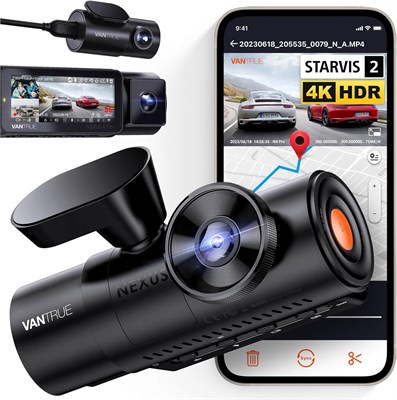 Vantrue N4 Pro 3-канальный видеорегистратор 4K для автомобилей, STARVIS 2 IMX678 ночного видения, 4K + 1080P + 1080P передняя внутренняя и задняя Wi-Fi автомобильная камера, голосовое управление, GPS, 4K HDR, режим круглосуточной парковки, поддержка макси 1488745445 - фото 500936