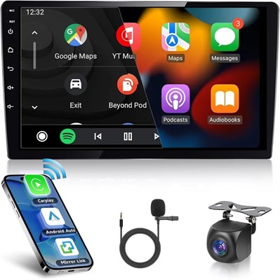 10-дюймовый автомобильный стереоэкран Android, 8 ГБ ОЗУ, 128 ГБ памяти с Apple CarPlay, Android Auto 4G и Wi-Fi, DSP, FM&AM, BT, MirrorLink, разделенный экран, PIP, GPS, быстрая загрузка 3408354548 - фото 501082