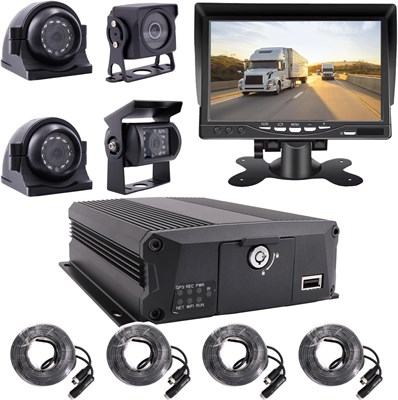 JOINLGO 4-канальный H.264 2.0MP 1080P AHD Dual 128GB SD Мобильный автомобильный видеорегистратор MDVR Комплект видеорегистратора Ночного видения Водонепроницаемая автомобильная камера бокового переднего и заднего вида 7-дюймовый автомобильный монитор 3961606513 - фото 501207