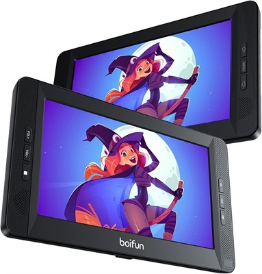 DVD-плеер BOIFUN, автомобильный 2 экрана, 10,5 дюймов, аккумулятор на 7 часов, портативный ТВ-подголовник, 2 монитора, 1024 x 600 HD, крепление на подголовник, USB AV IN/Out FM 2177199931 - фото 501247