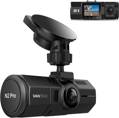 Vantrue N2 Pro Uber Dual Dash Cam Инфракрасное ночное видение Двойная передняя и внутренняя видеорегистратор с разрешением 1920x1080P, одинарная фронтальная камера 2,5K 2560x1440P, автомобильная камера с углом обзора 310 градусов, режим парковки, поддержк 2887865541 - фото 501327