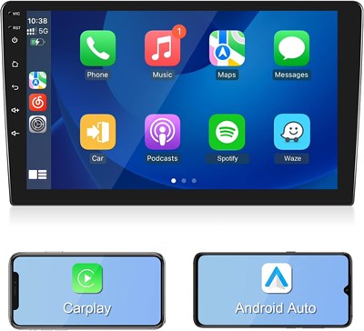 Автомобильная стереосистема METEESER на базе Android, двойной Din, беспроводная связь Carplay, Android Auto, головное устройство с 9-дюймовым сенсорным экраном, поддержкой GPS-навигации, Wi-Fi, звука Hi-Fi, FM/RDS-радио, разделенного экрана + камеры задне 3543394927 - фото 501332