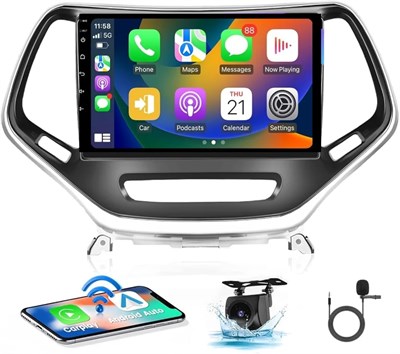 Автомобильная стереосистема VIEREX Android Jeep Cherokee 2013-2018 гг. Поддержка радио Apple Carplay Android Auto Беспроводная AHD-камера в комплекте 10,1-дюймовый сенсорный экран QLED USB Wi-Fi Bluetooth (4 ГБ ОЗУ 32 ГБ 4G 8 ядер) 3351635715 - фото 501417