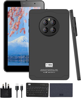 Смарт-планшет C idea 7 дюймов CM518 Pro, детский компьютерный планшет Android 13 с беспроводной клавиатурой и защитным чехлом, одна SIM-карта, поддержка Wi-Fi 5G LTE, Zoom и Tiktok (черный) 1000000037 - фото 501682