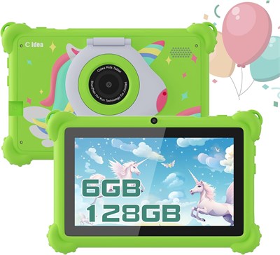 Детский планшет C idea 7 дюймов, детские планшеты Android 12, 6 ГБ ОЗУ + 128 ГБ ПЗУ, умный планшетный ПК в подарок, CM88 (зеленый) 1000000105 - фото 501984