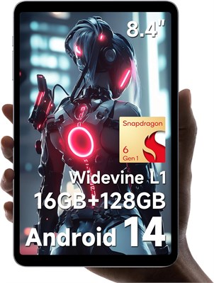ALLDOCUBE iPlay60 Mini Turbo Tablet 8,4 дюйма, Android 14, игровой планшет Snapdragon 6 Gen1, 4 нм, 2 динамика, 16 ГБ ОЗУ, 128 ГБ ПЗУ, планшет FHD 1920*1200, Widevine L1, 6-осевой гироскоп, PD18W 1000000144 - фото 502152