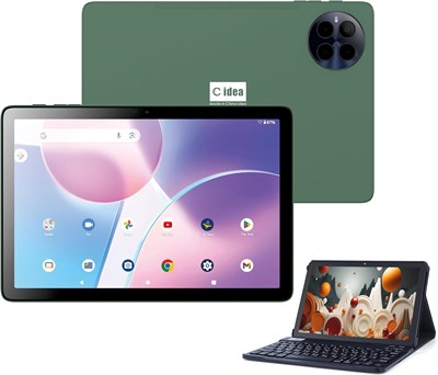 Смарт-планшет C idea 10 дюймов CM8800 Plus, детская компьютерная вкладка Android 13, поддержка беспроводной клавиатуры и мыши, две SIM-карты, поддержка Wi-Fi 5G LTE, Zoom и Tiktok, наушники-вкладыши/мини-динамик Bluetooth (зеленый) 1000000166 - фото 502252