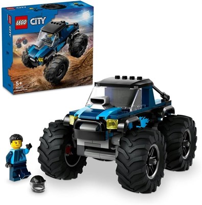 LEGO City Blue Monster Truck Toy для мальчиков и девочек от 5 лет, набор транспортных средств с минифигуркой водителя, креативные гоночные игрушки для детей, идея подарка на день рождения 60402 1000000194 - фото 502395