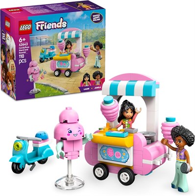 Подставка для сахарной ваты и игрушечный самокат LEGO Friends, детский творческий конструктор с 2 мини-куклами-персонажами, тележкой для еды на колесах и аксессуарами, подарок для девочек от 6 лет и старше 42643 1000000212 - фото 502465