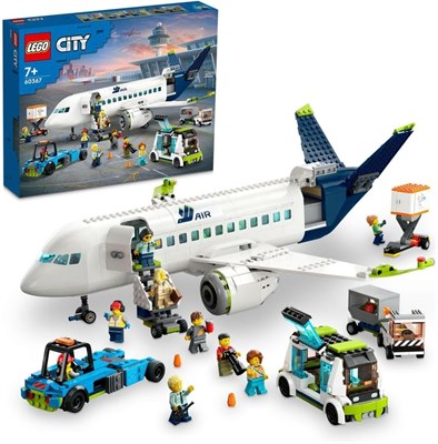 LEGO 60367 City Passenger Aeroplane Toy Building Set, Large Plane Model with Airport Ground Crew Vehicles: Apron Bus, Pushback Tug, Catering Loader, Baggage Truck plus 9 Minifigures, Ramadan Gift 1000000218 - фото 502485