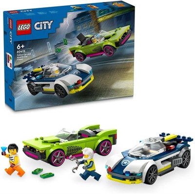 Полицейская машина LEGO City и гоночная машина Muscle Car Chase, гоночные игрушки для мальчиков и девочек от 6 лет, забавный подарок для детей, которые любят ролевые игры, в комплект входят минифигурки офицера и мошенника 60415 1000000249 - фото 502584