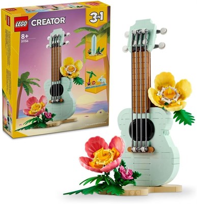 LEGO Creator 3 в 1 Тропический инструмент укулеле, игрушка, маленькая доска для серфинга, модель дельфина, набор для строительства игрушек в океане для девочек, мальчиков и детей от 8 лет, идея подарка на Рамадан для детей 31156 1000000278 - фото 502674
