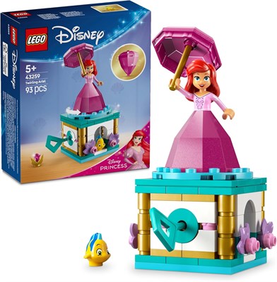 LEGO - Disney Twirling Ariel, конструктор для девочек от 5 лет и старше, в том числе фигурка Флаундера, сборная коробка с вращающейся мини-куколкой принцессы для самостоятельной игры 43259 1000000357 - фото 502927