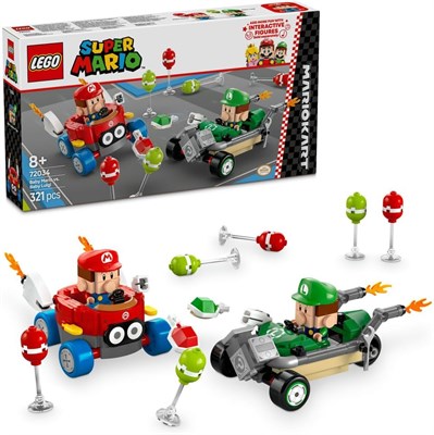 LEGO Super Mario: Mario Kart – набор игрушек «Малыш Марио против малыша Луиджи» с 2 коллекционными фигурками персонажей Nintendo и 2 машинами. Идея подарка на день рождения для мальчиков, девочек и геймеров от 8 лет и старше 72034 1000000350 - фото 503091