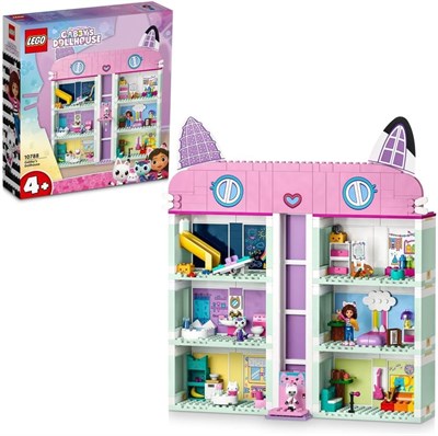 LEGO 10788 Игровой набор «Кукольный домик Гэбби», 4-этажный и 8-комнатный кукольный домик с фигурками Гэбби, Панди Лап, МерКот и Кейки, а также аксессуарами, подарочные игрушки для девочек, мальчиков и детей от 4 лет 1000000373 - фото 503191