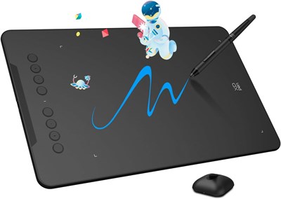 XP-PEN Deco 01 V3 графический планшет 10x6,25 дюймов планшет для рисования с пером 8192 уровня нажима перо без батареи с функцией наклона поддержка Android и 8 клавиш быстрого доступа (черный) 1000001038 - фото 503870