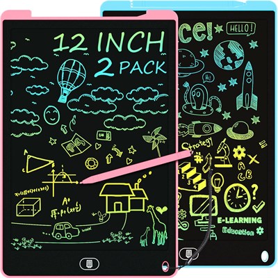 Electight 12 дюймов 2PCS детский планшет для рисования, графический планшет, доски для рисования и каракулей, игрушки, красочный блокнот для детей 3, 4, 5, 6, 7, 8, 9 лет, развивающие игрушки для малышей дошкольного возраста, подарки на день рождения 1000001135 - фото 504346