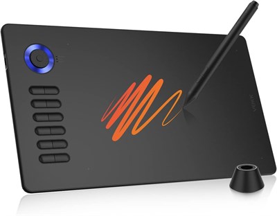 Графический планшет VEIKK A15Pro 10 x 6 дюймов, цифровой планшет для рисования для ПК с 12 клавишами быстрого доступа и 1 колесом прокрутки, поддерживает функцию наклона, для MAC, Windows, Linux и Android OS? Уровень 8192 - синий 1000001202 - фото 504653
