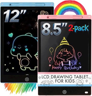AWH Kids LCD Writing Drawing Board Tablet 8,5 и 12 дюймов. Один для дома, один для дороги. Красочные надписи. Прочный. Экран лучшего качества (светло-голубой) 1000001253 - фото 504870