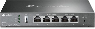TP-Link ER605 (TL-R605) | Multi-WAN Wired Single_Band 1000 Mbps VPN Router | Up to 3 Gigabit WAN Ports | SPI Firewall SMB Router | Omada SDN Integrated | Load Balance | Lightning Protection 1000001365 - фото 505254