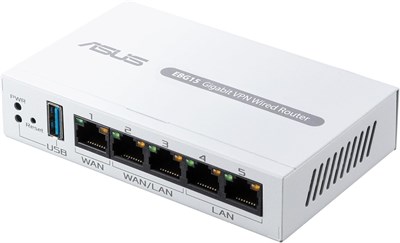 ASUS ExpertWiFi EBG15, гигабитный проводной VPN-маршрутизатор, до 3 портов WAN Ethernet + 1 USB WAN, предотвращение вторжений IPS, безопасность сети коммерческого уровня, простое централизованное управление Приложение ExpertWiFi - Белый 1000001366 - фото 505259