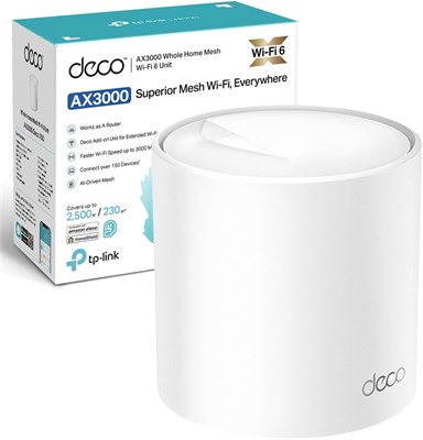 TP-Link Deco Dual Band Mesh WiFi Router, 2402 Mbps WiFi 6 Router, 230m2 Coverage, Connect Over 150 Devices,Use as a Mesh Wifi Extender Booster,Parental Controls, Compatible with all Deco Models,Add on 1000001375 - фото 505302