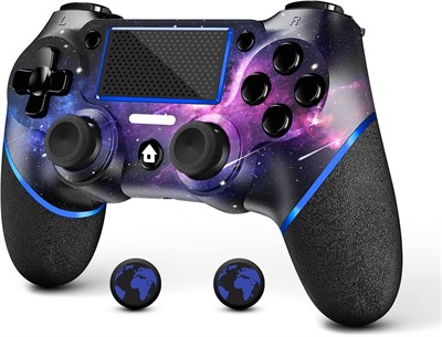 Беспроводной контроллер AceGamer для PS4, игровой контроллер для PS4 с двойной вибрацией, сенсорной панелью, стереоразъемом для наушников, шестиосевым управлением движением, совместим с консолями PS4/Slim/Pro (Galaxy) 1000001514 - фото 505908