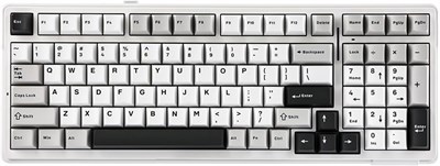 Беспроводная механическая клавиатура EPOMAKER x AULA F99, игровая клавиатура с возможностью горячей замены прокладок и пятислойной подкладкой, Bluetooth/2,4 ГГц/USB-C, аккумулятор емкостью 8000 мАч (белый, серый, переключатель Reaper) 1000001602 - фото 506306