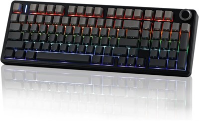 Беспроводная игровая клавиатура EPOMAKER X AULA F99 PRO, возможность горячей замены, механическая клавиатура 2,4 ГГц/Type-C/BT5.0 с аккумулятором 8000 мАч, RGB-подсветка (черный градиент) 1000001634 - фото 506453