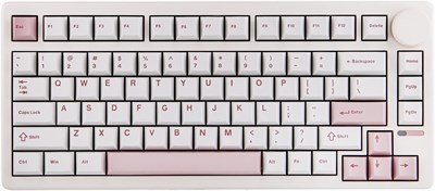 Механическая игровая клавиатура EPOMAKER QK81 75% Wireless, программирование QMK/VIA и возможность горячей замены, 81 клавиша с металлической ручкой, 2,4 ГГц/BT/USB, кремовое крепление с прокладкой, подсветка RGB (белая, переключатель Wisteria) 1000001637 - фото 506468